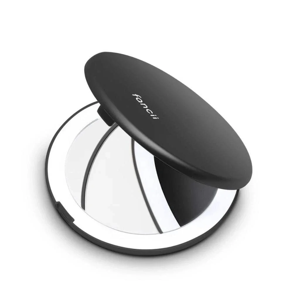Fancii Mini Lumi LED Magnification Compact Mirror - Black / New in Box